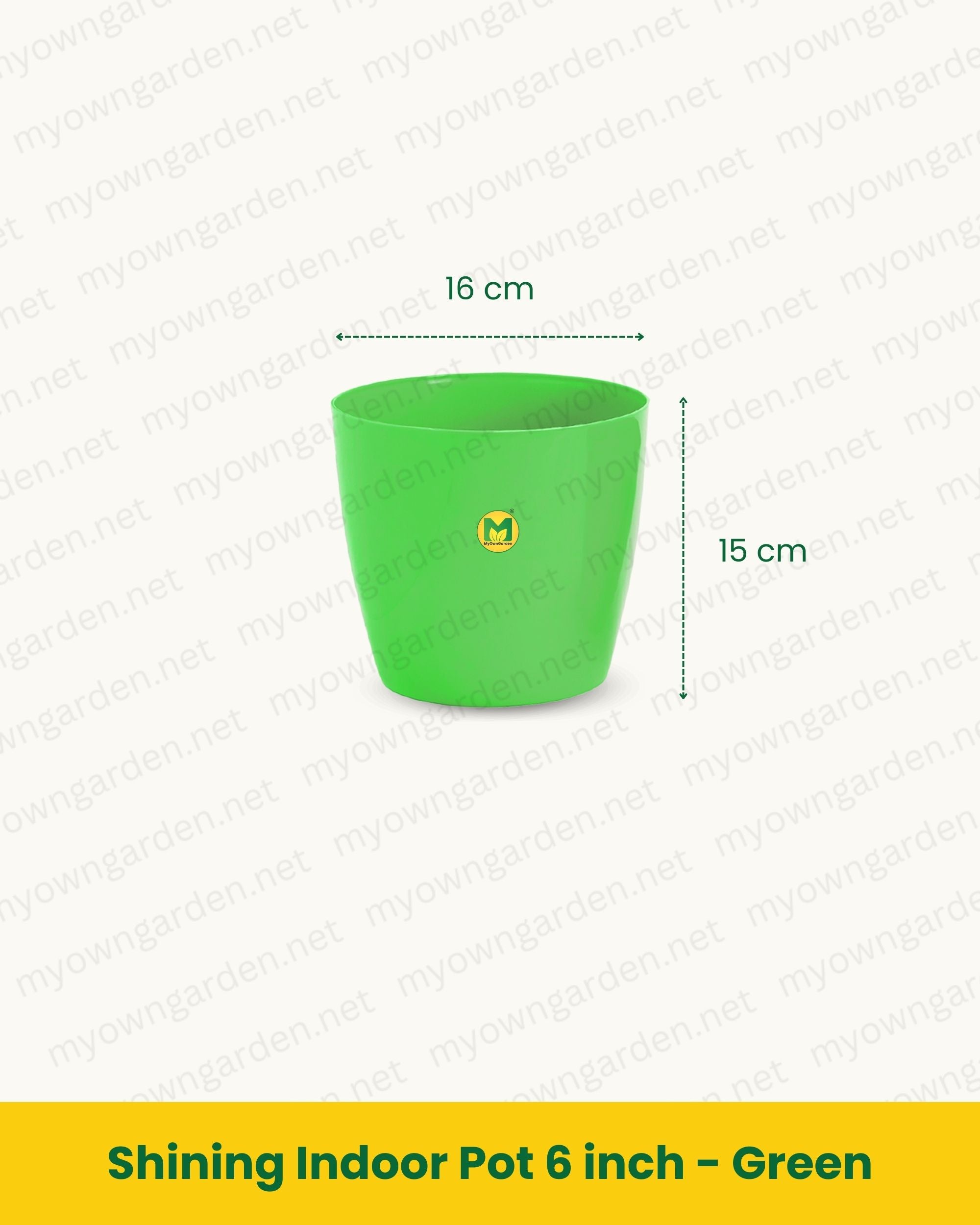 Shining Indoor Pot 6 inch - Green