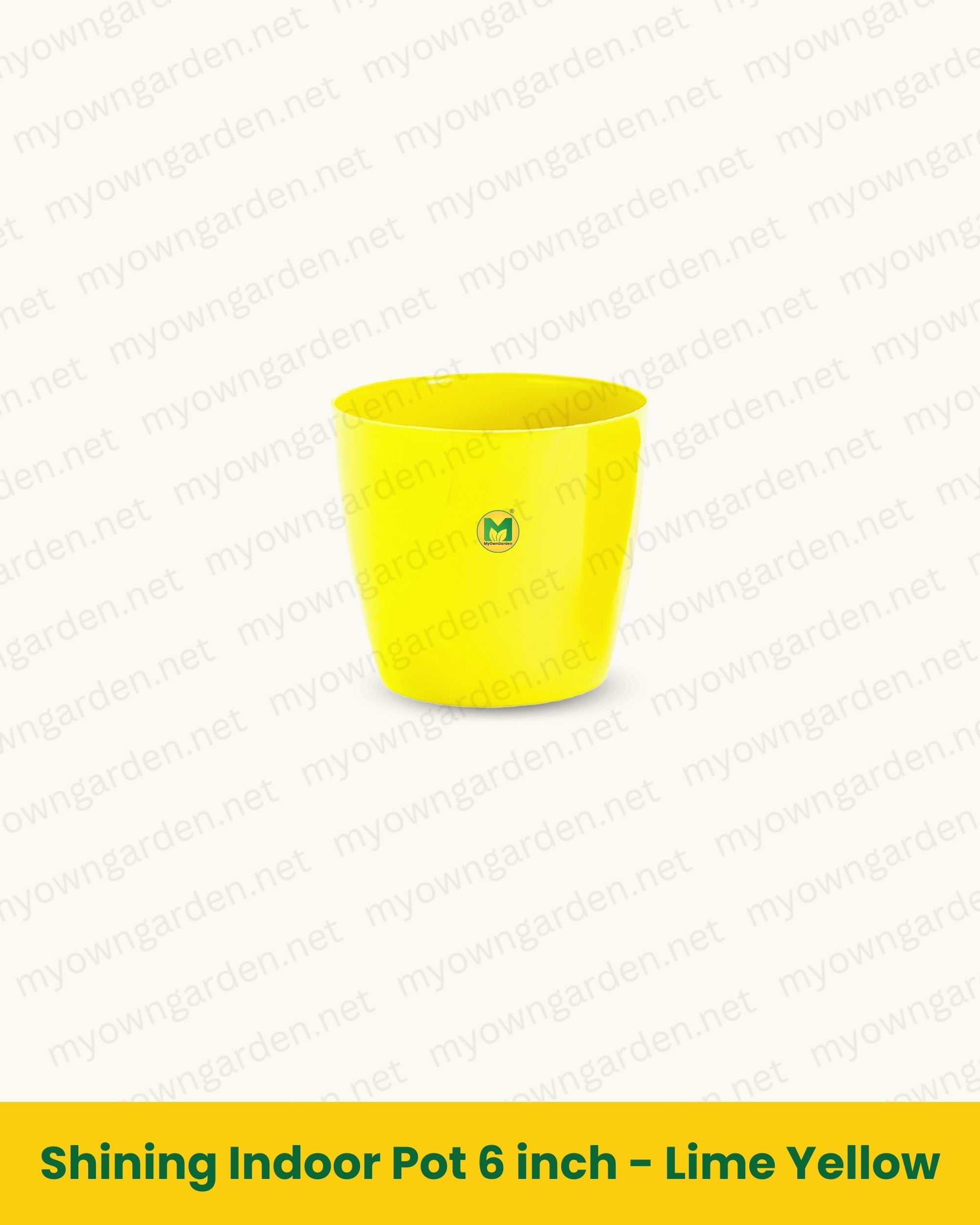 Shining Indoor Pot 6 inch - Lime Yellow
