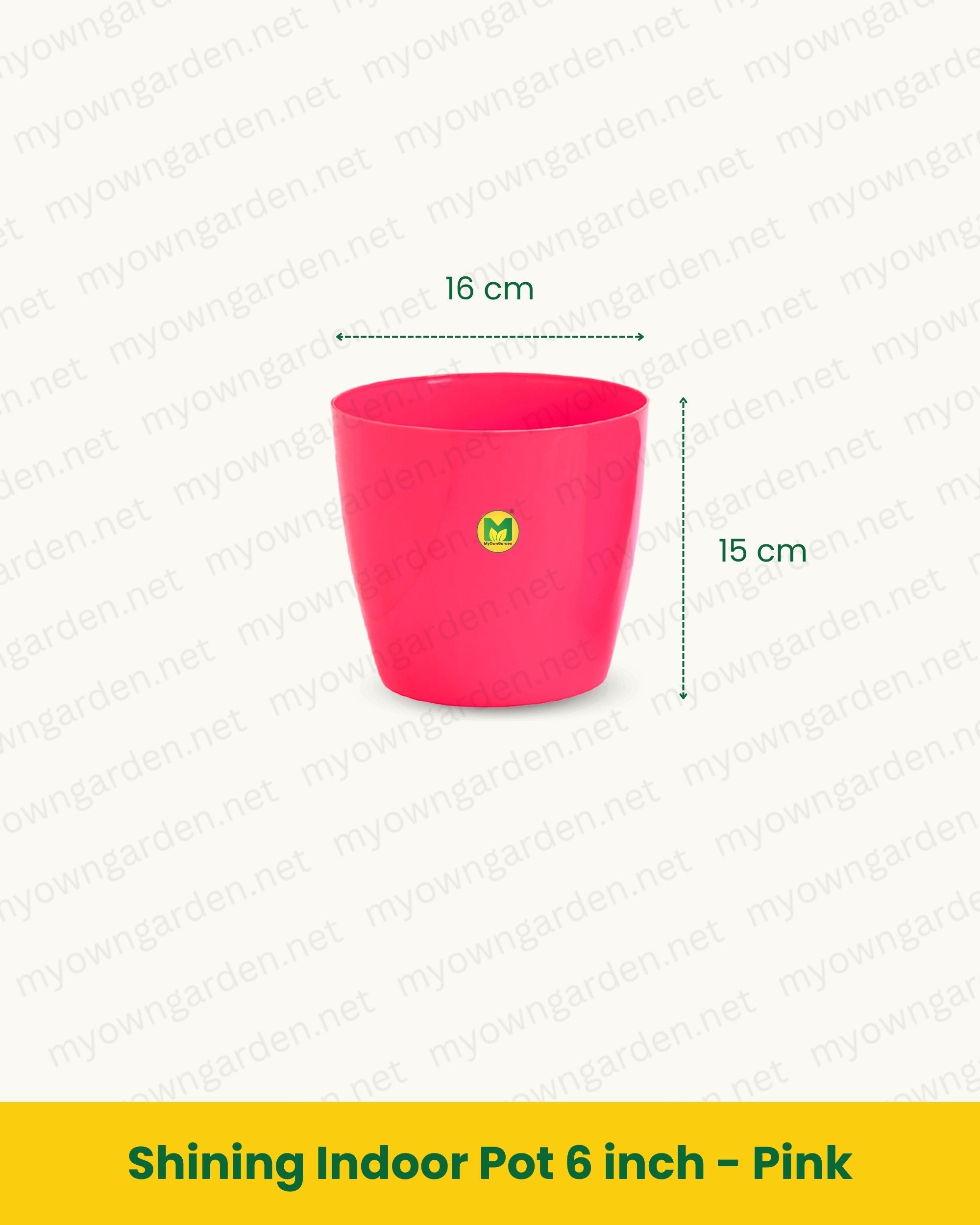 Shining Indoor Pot 6 inch - Pink