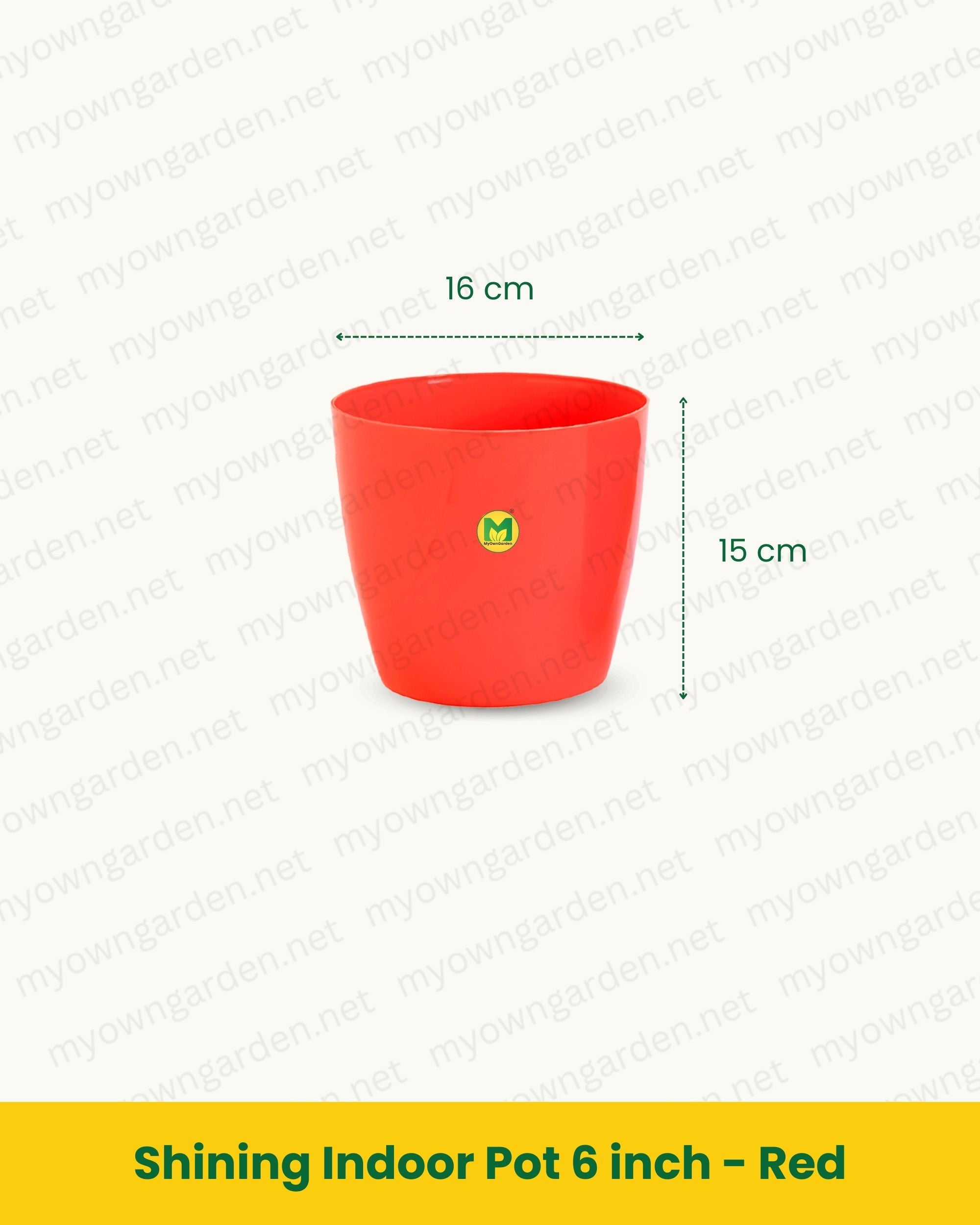 Shining Indoor Pot 6 inch - Red