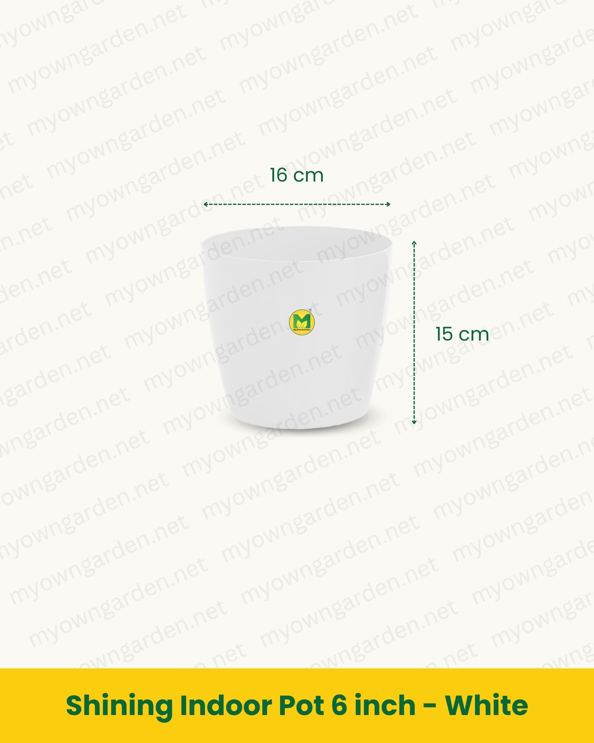 Shining Indoor Pot 6 inch - White