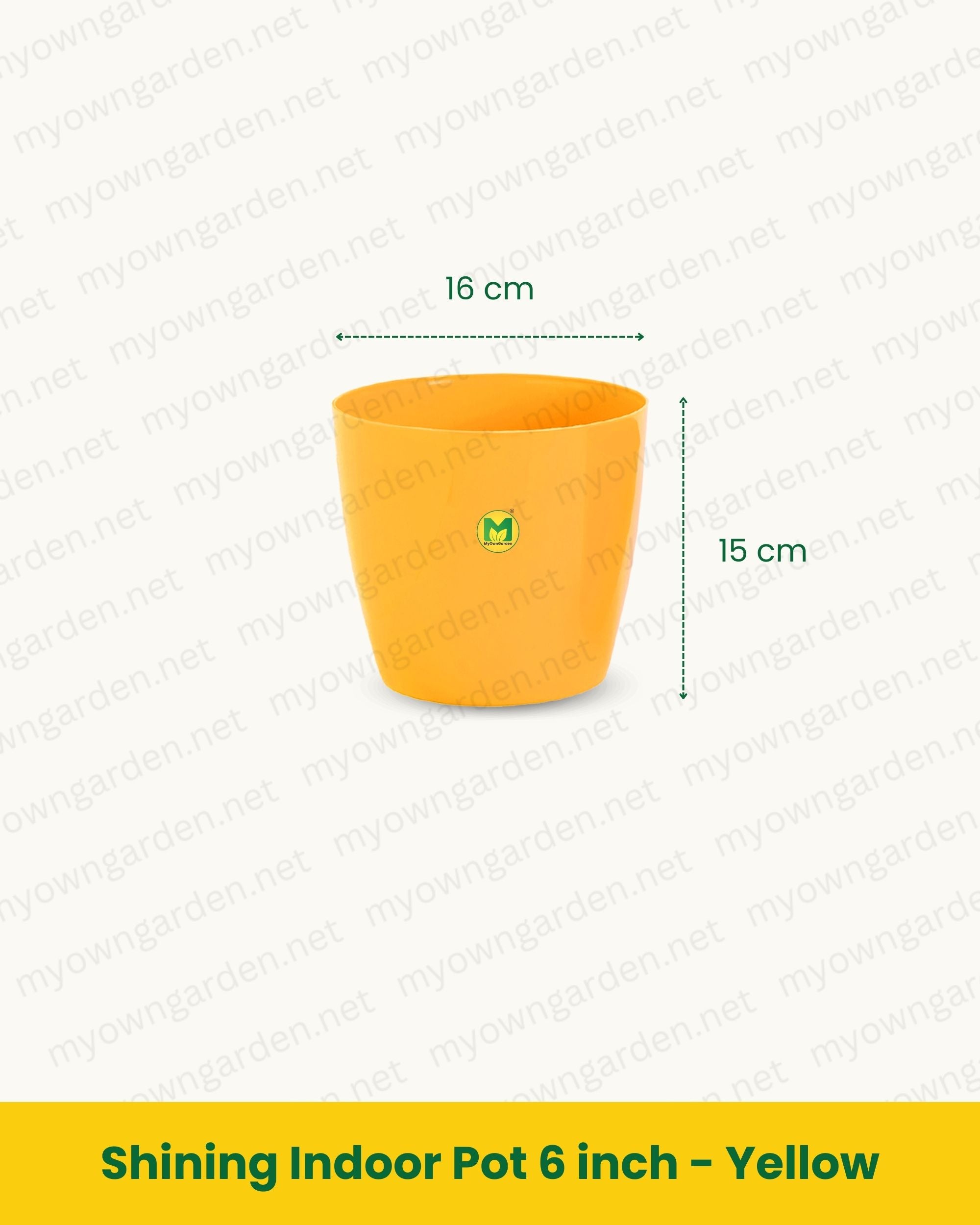 Shining Indoor Pot 6 inch - Yellow