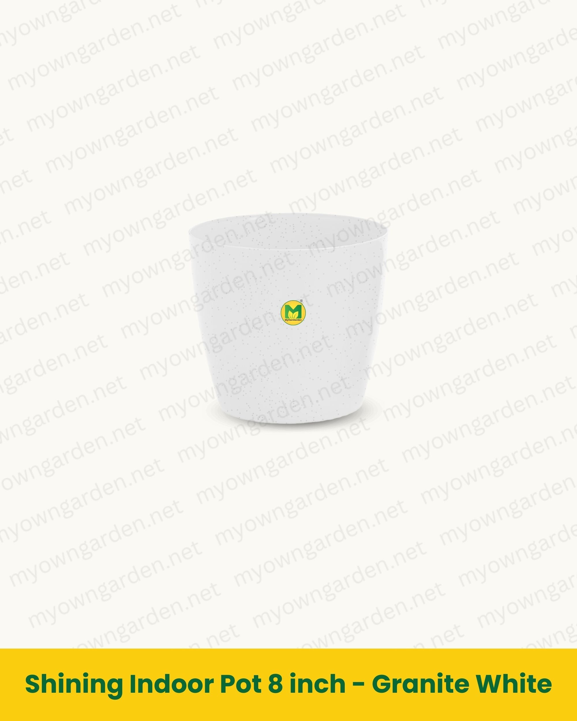 Shining Indoor Pot 8 inch - Granite White