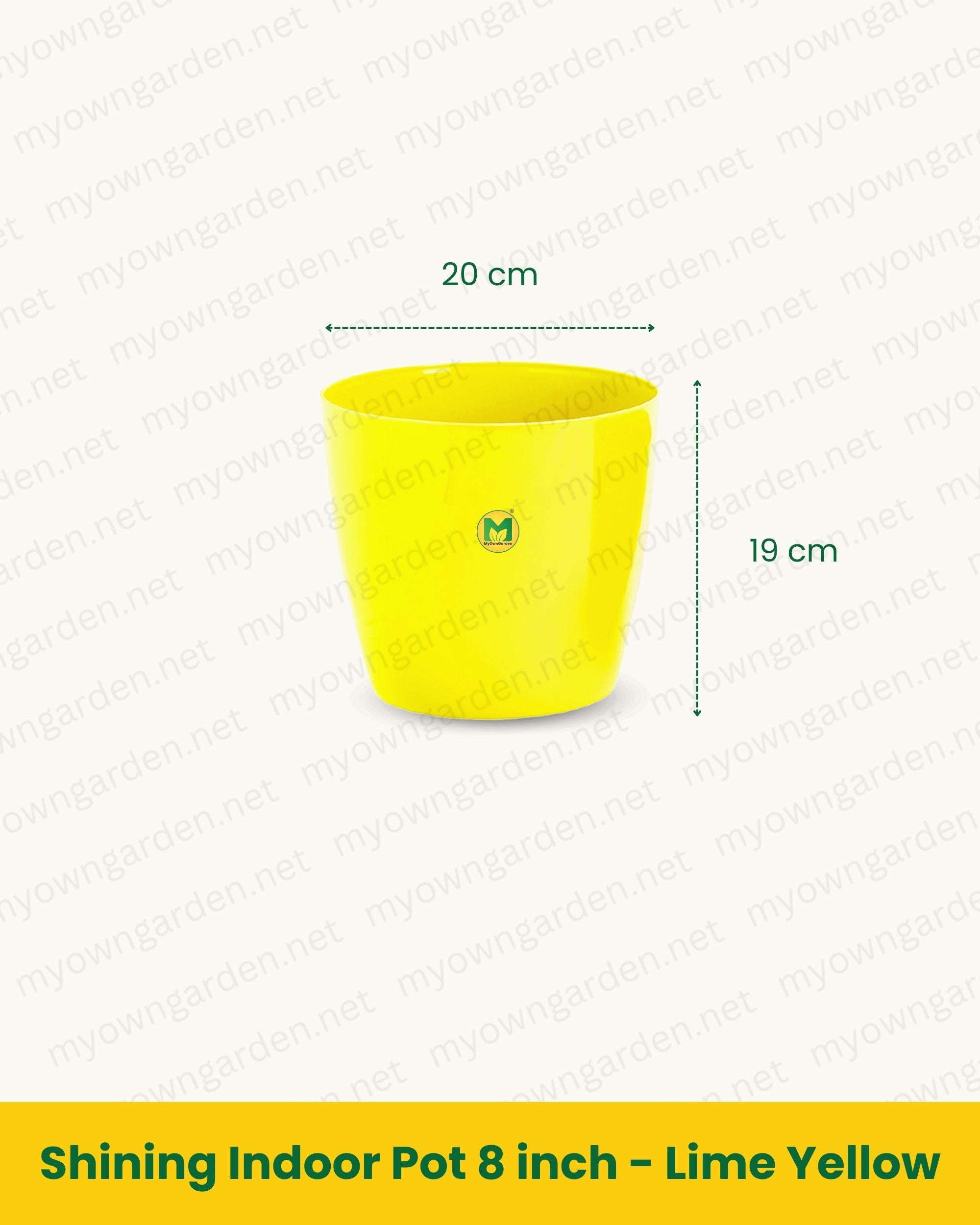 Shining Indoor Pot 8 inch - Lime Yellow