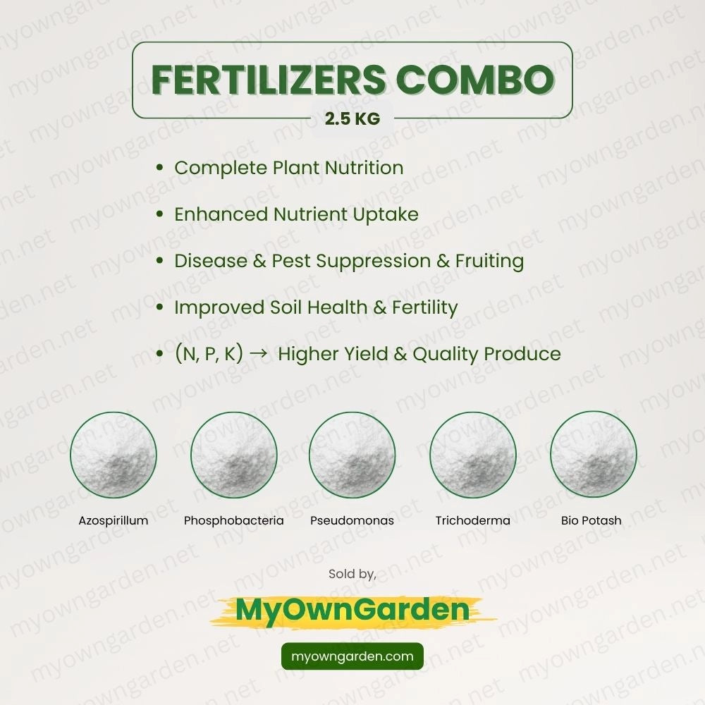 Fertilizer Combo 2.5 KG (Azospirillum, Phosphobacteria, Pseudomonas, Trichoderma Viride, Bio Potash)