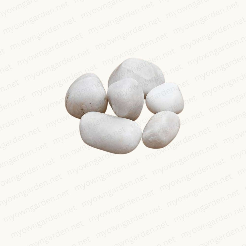Marble Pebbles - White, Big, Polished