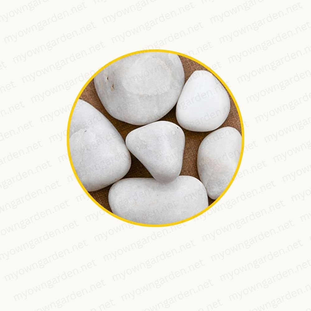 Marble Pebbles - White, Big, Polished