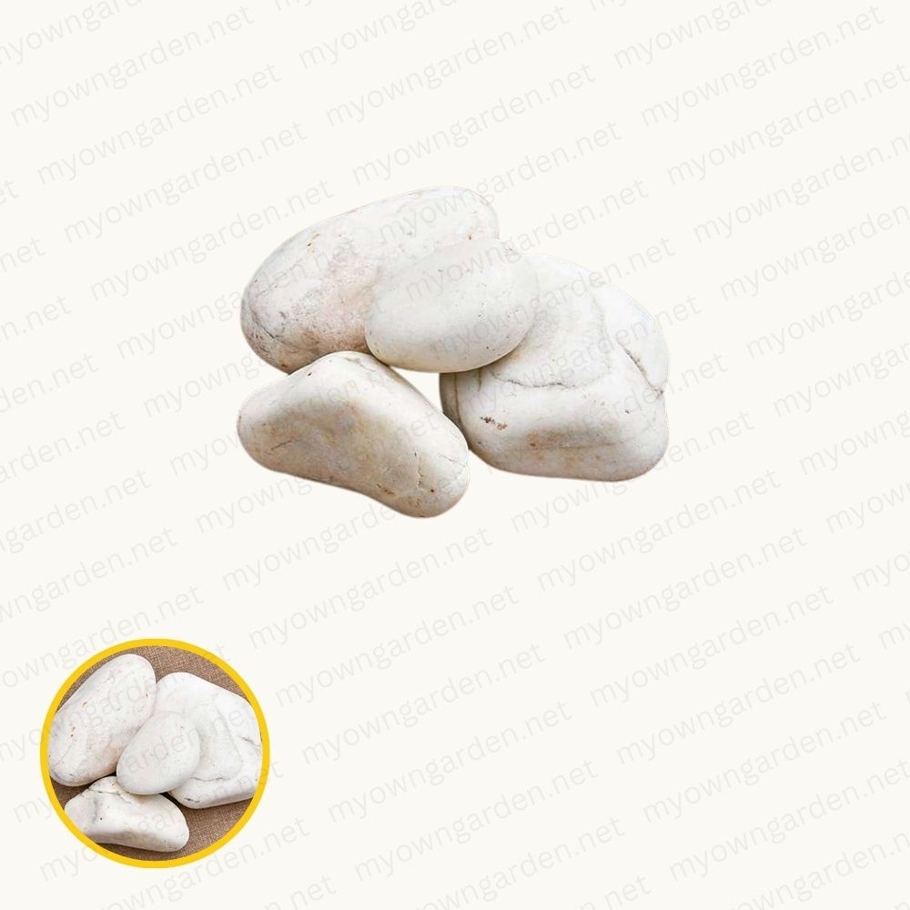 Marble Pebbles - White, Big, Unpolished