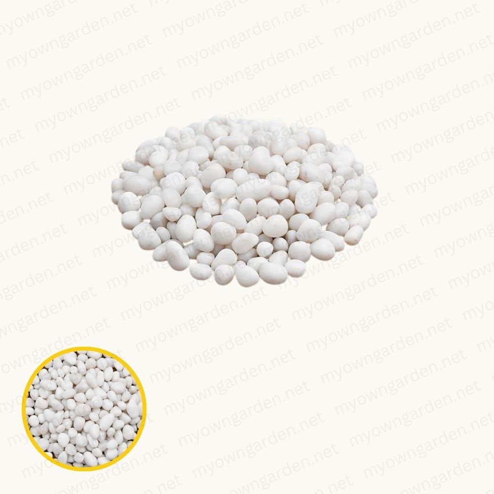 Marble Pebbles - White, Small, Polished