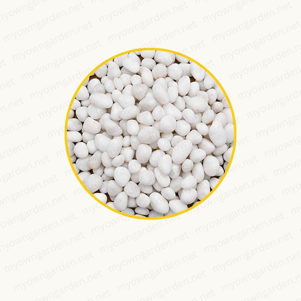 Marble Pebbles - White, Small, Polished