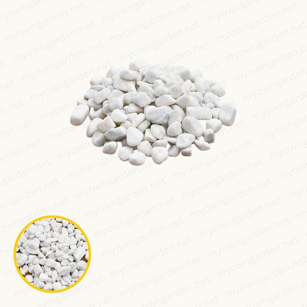Marble Pebbles - White, Small, Unpolished