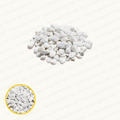 Marble Pebbles - White, Small, Unpolished