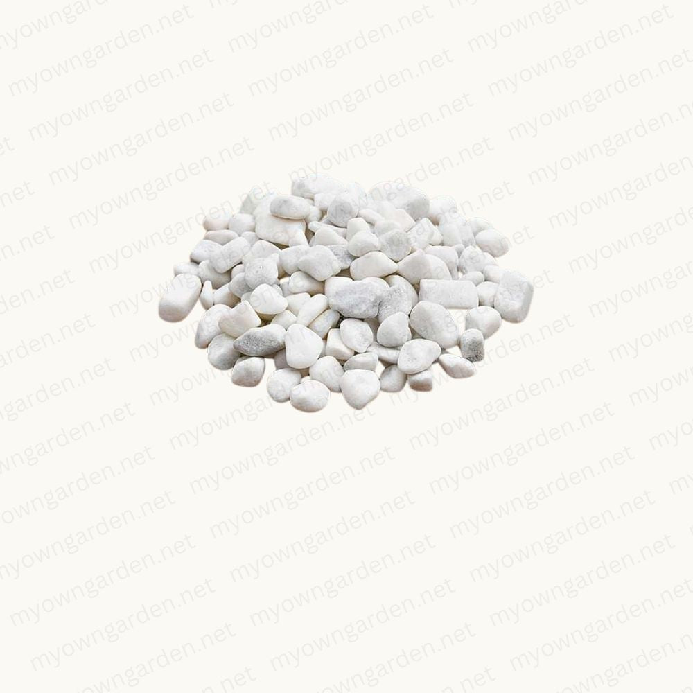 Marble Pebbles - White, Small, Unpolished
