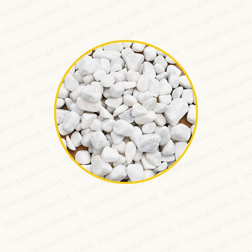 Marble Pebbles - White, Small, Unpolished