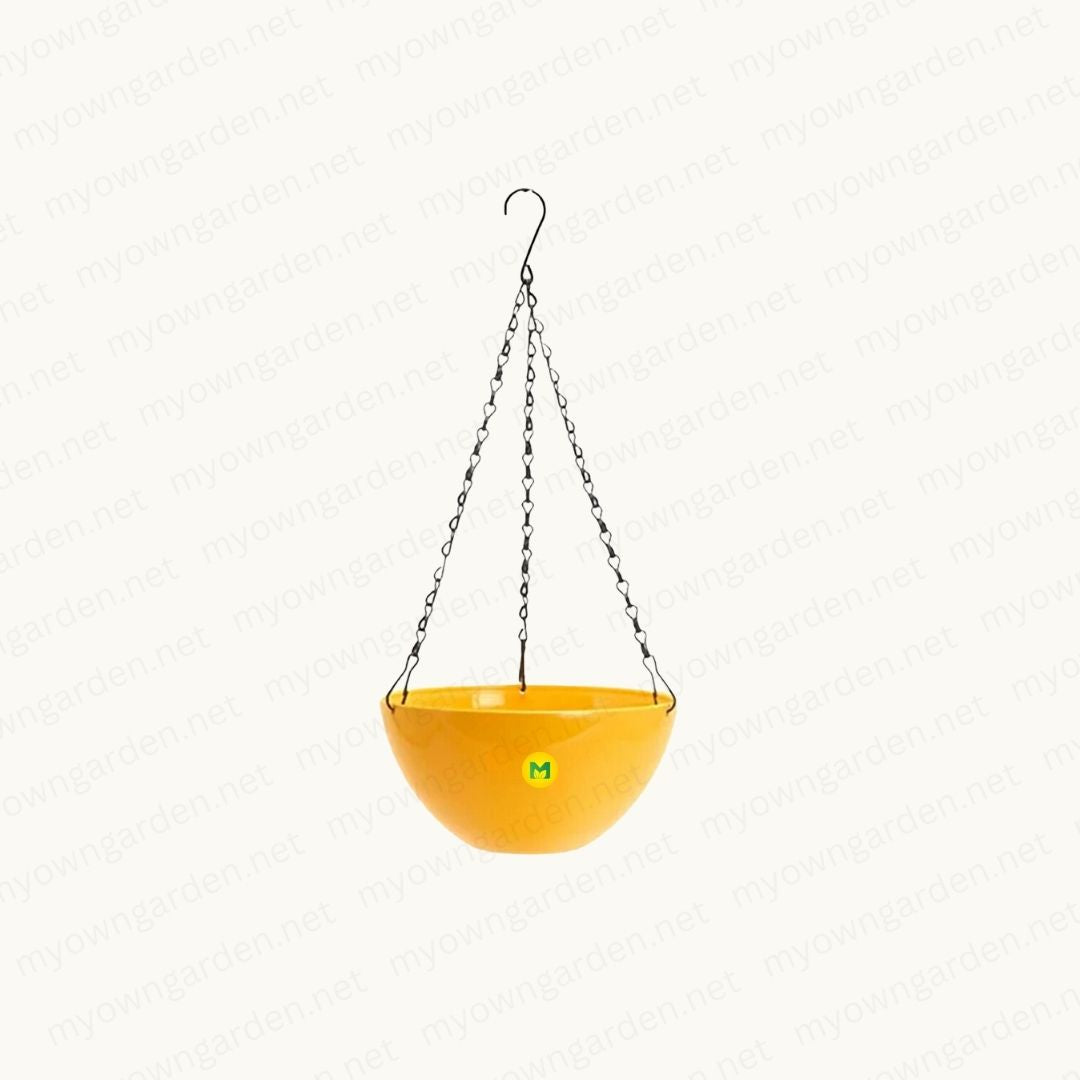 Marco Hanging Pot with Steel Chain - Yellow