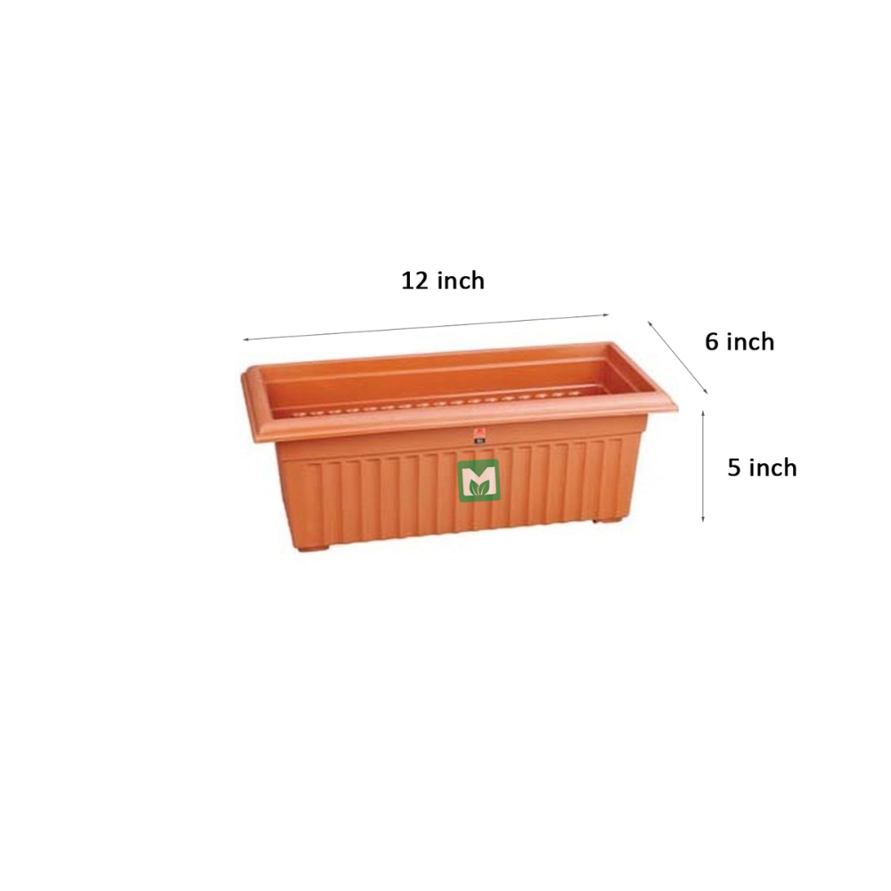 Rectangular Pot 12 Inch – Brown / Terracotta