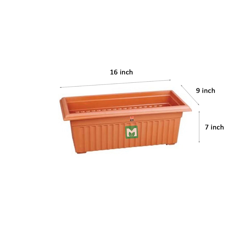 Rectangular Pot 16 Inch – Brown / Terracotta