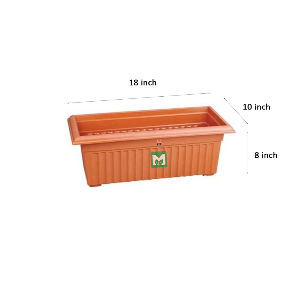 Rectangular Pot 18 Inch – Brown / Terracotta