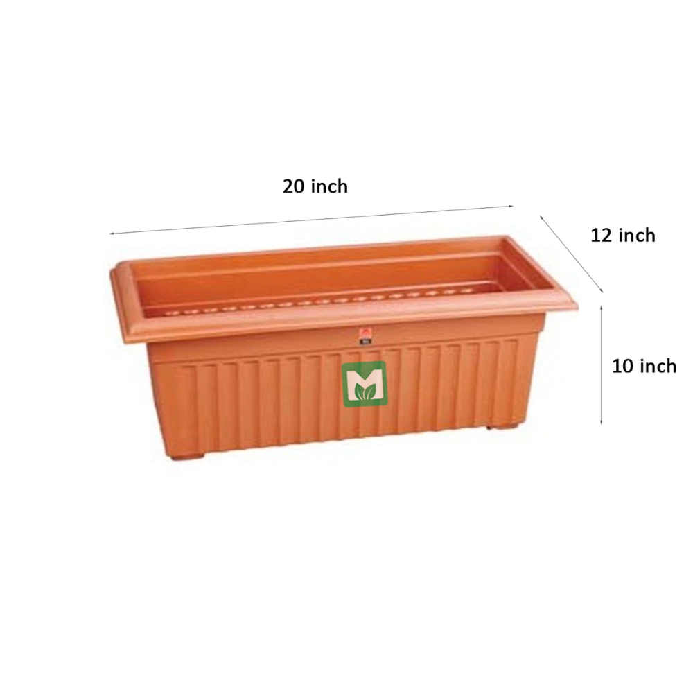 Rectangular Pot 20 Inch – Brown / Terracotta