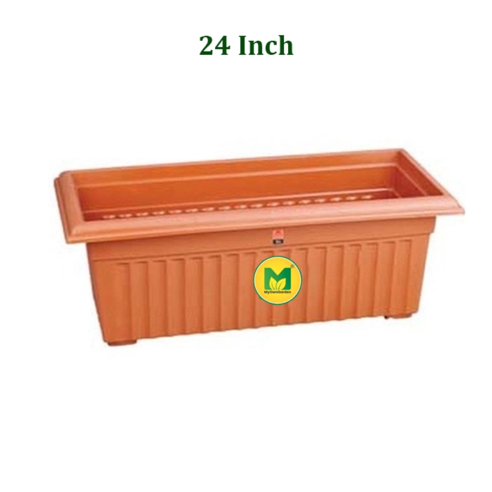 Rectangular Pot 24 Inch – Brown / Terracotta