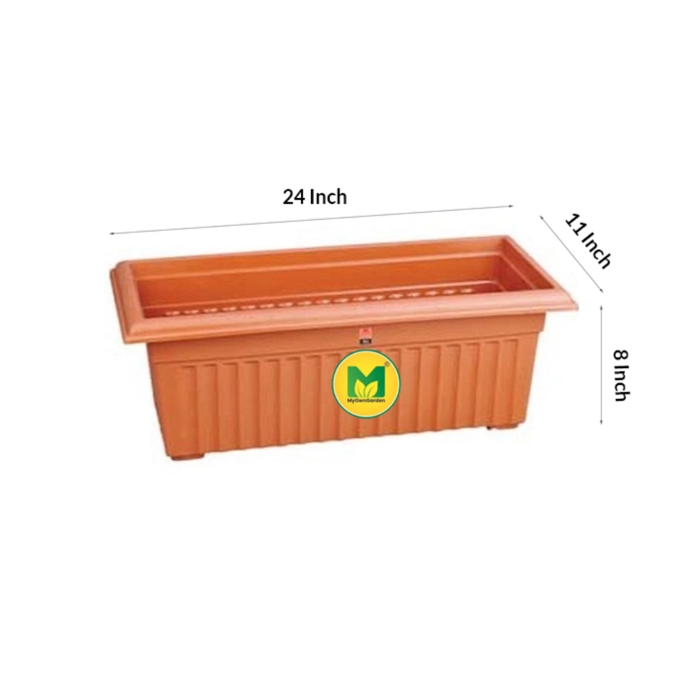 Rectangular Pot 24 Inch – Brown / Terracotta