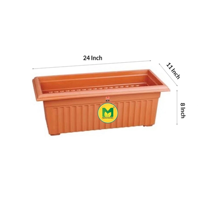 Rectangular Pot 24 Inch – Brown / Terracotta