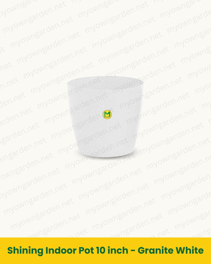 Shining Indoor Pot 10 inch - Granite White