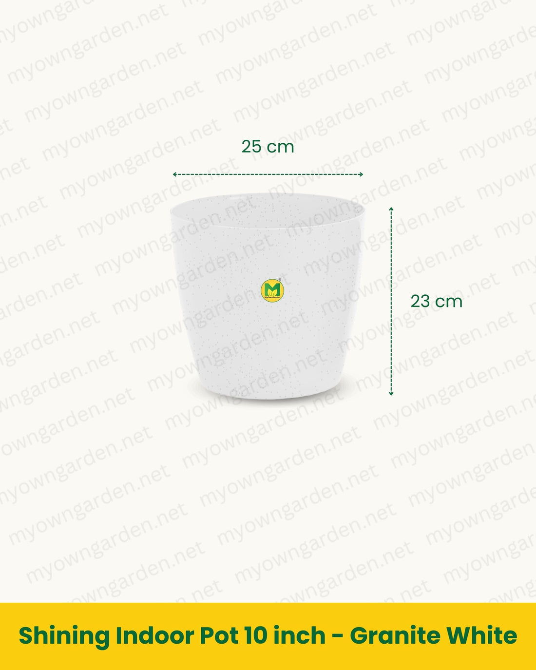 Shining Indoor Pot 10 inch - Granite White