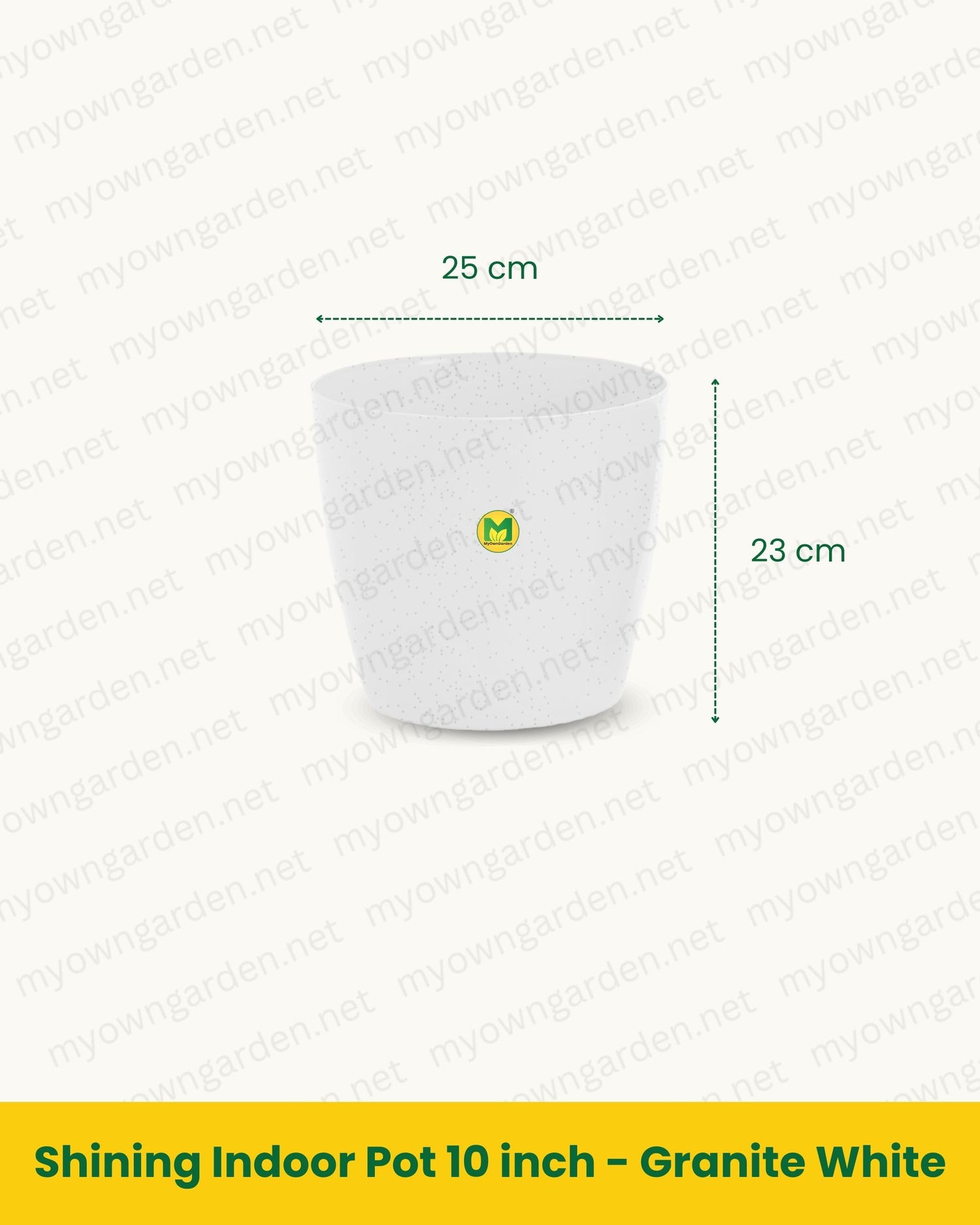 Shining Indoor Pot 10 inch - Granite White