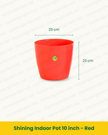 Shining Indoor Pot 10 inch - Red