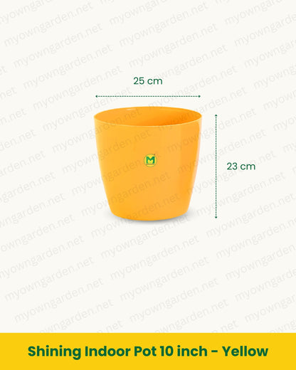 Shining Indoor Pot 10 inch - Yellow