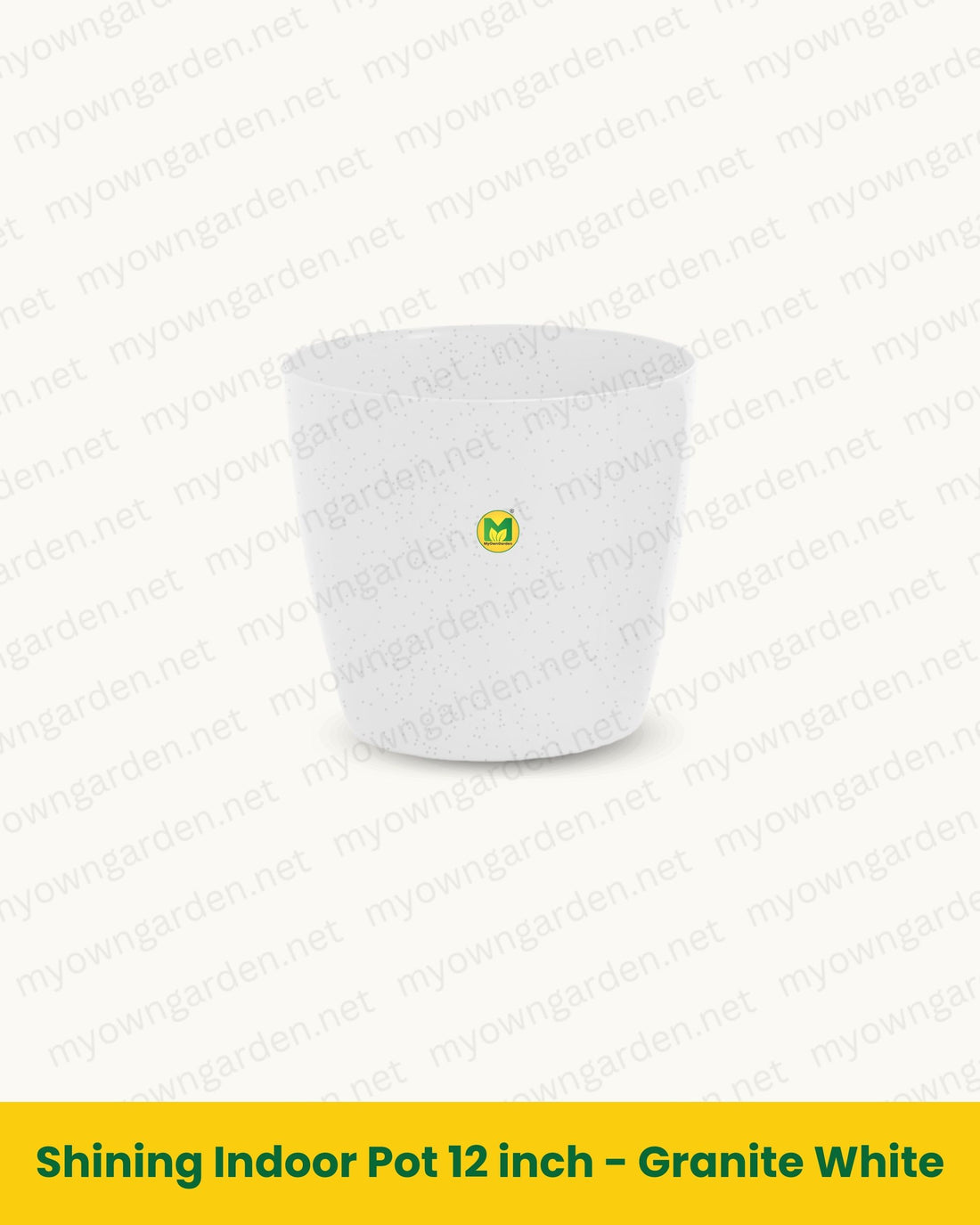 Shining Indoor Pot 12 inch - Granite White