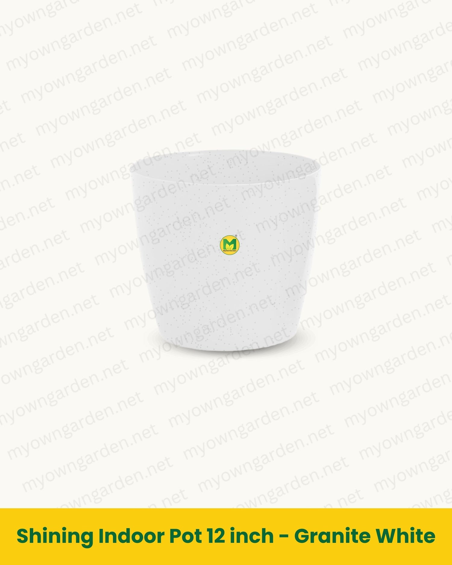Shining Indoor Pot 12 inch - Granite White
