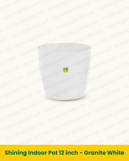 Shining Indoor Pot 12 inch - Granite White