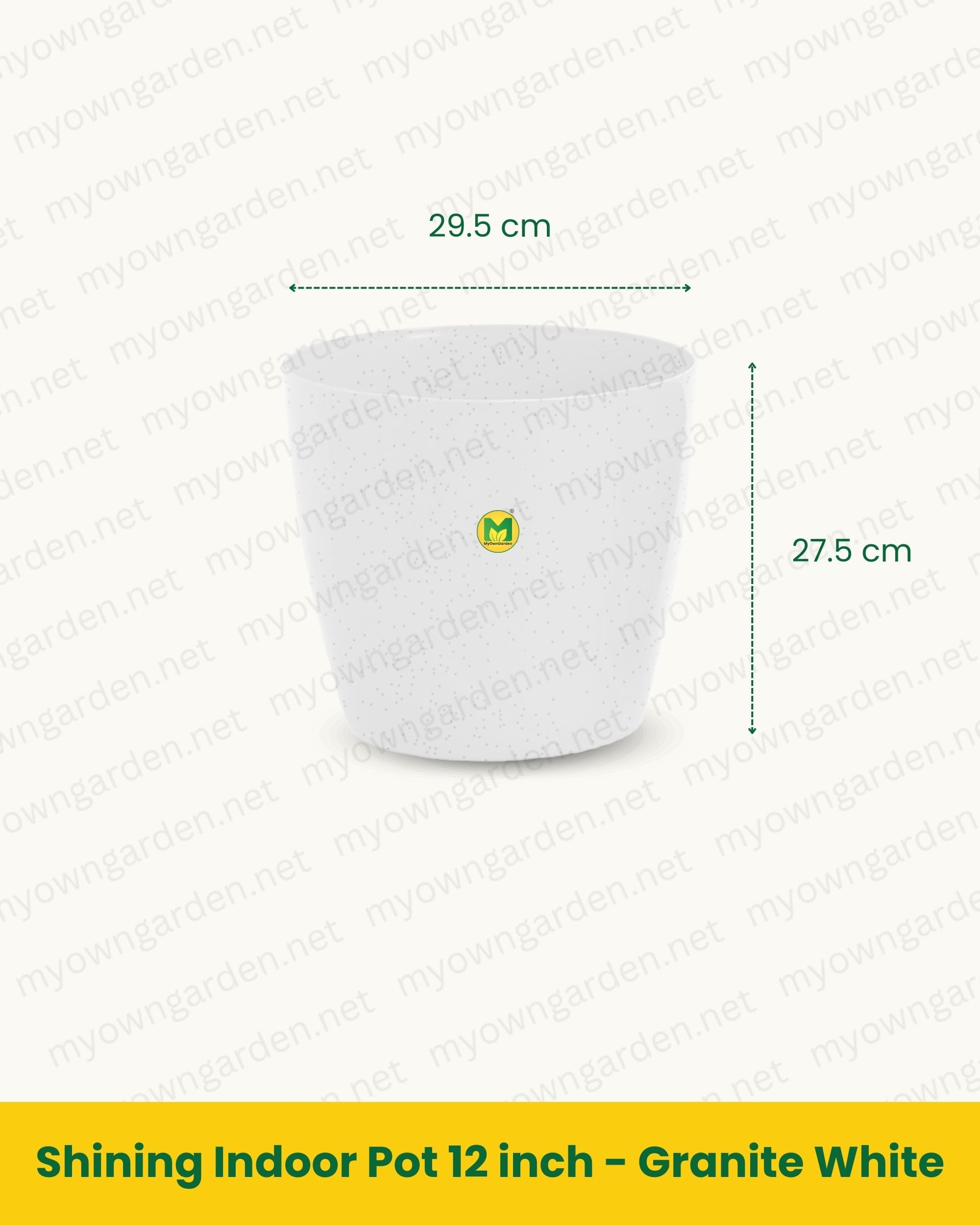 Shining Indoor Pot 12 inch - Granite White