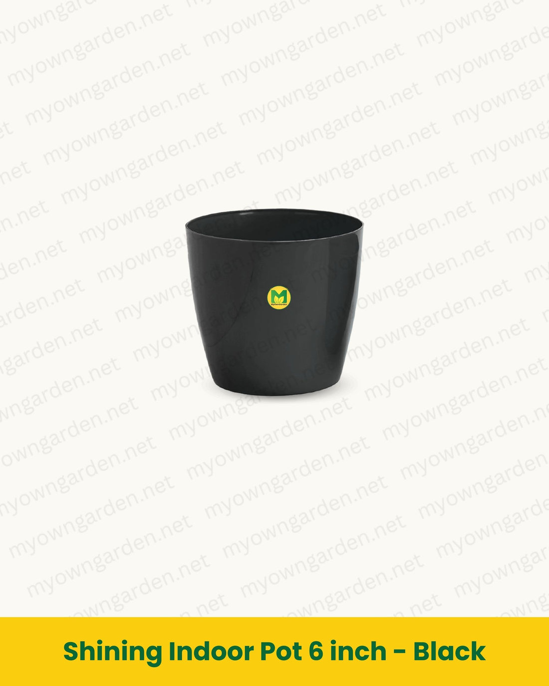 Shining Indoor Pot 6 inch - Black