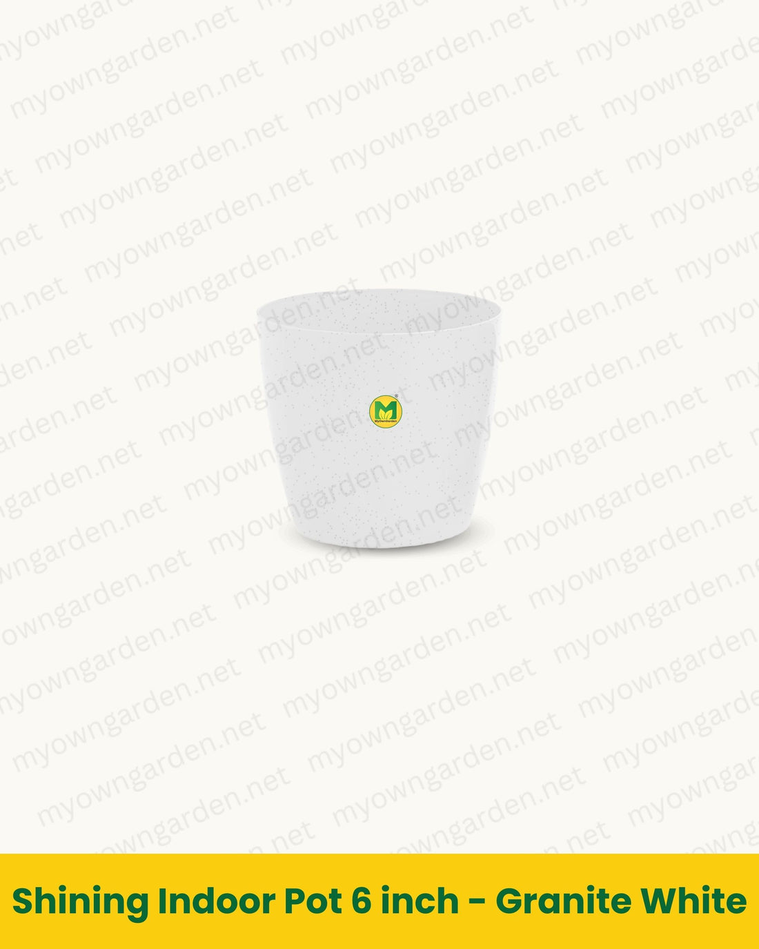 Shining Indoor Pot 6 inch - Granite White