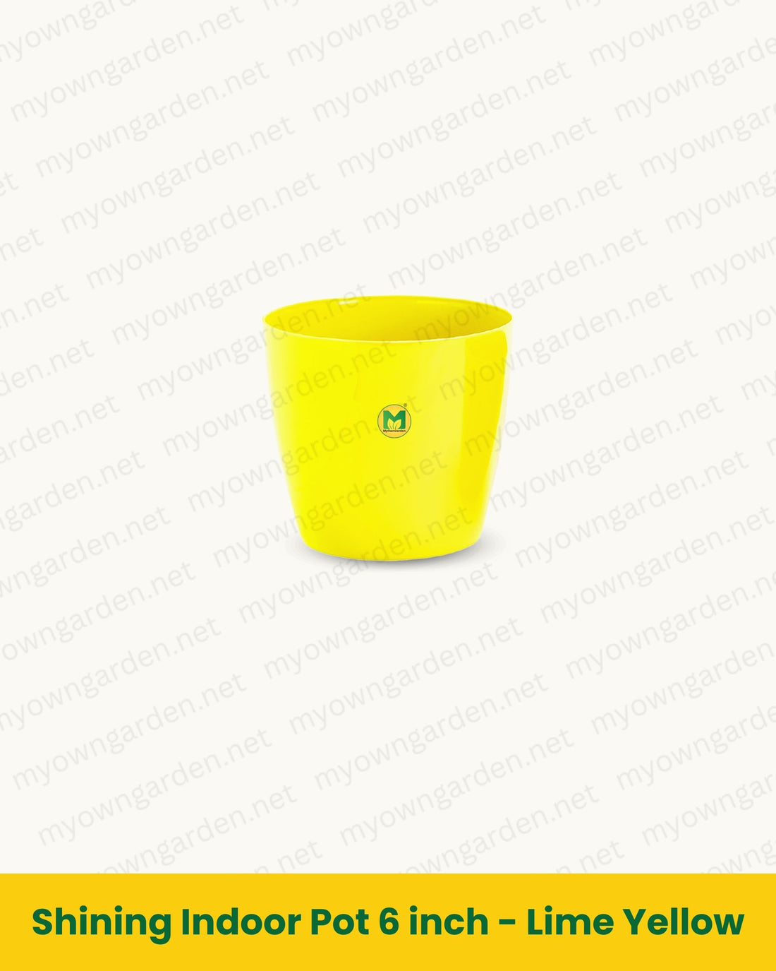 Shining Indoor Pot 6 inch - Lime Yellow