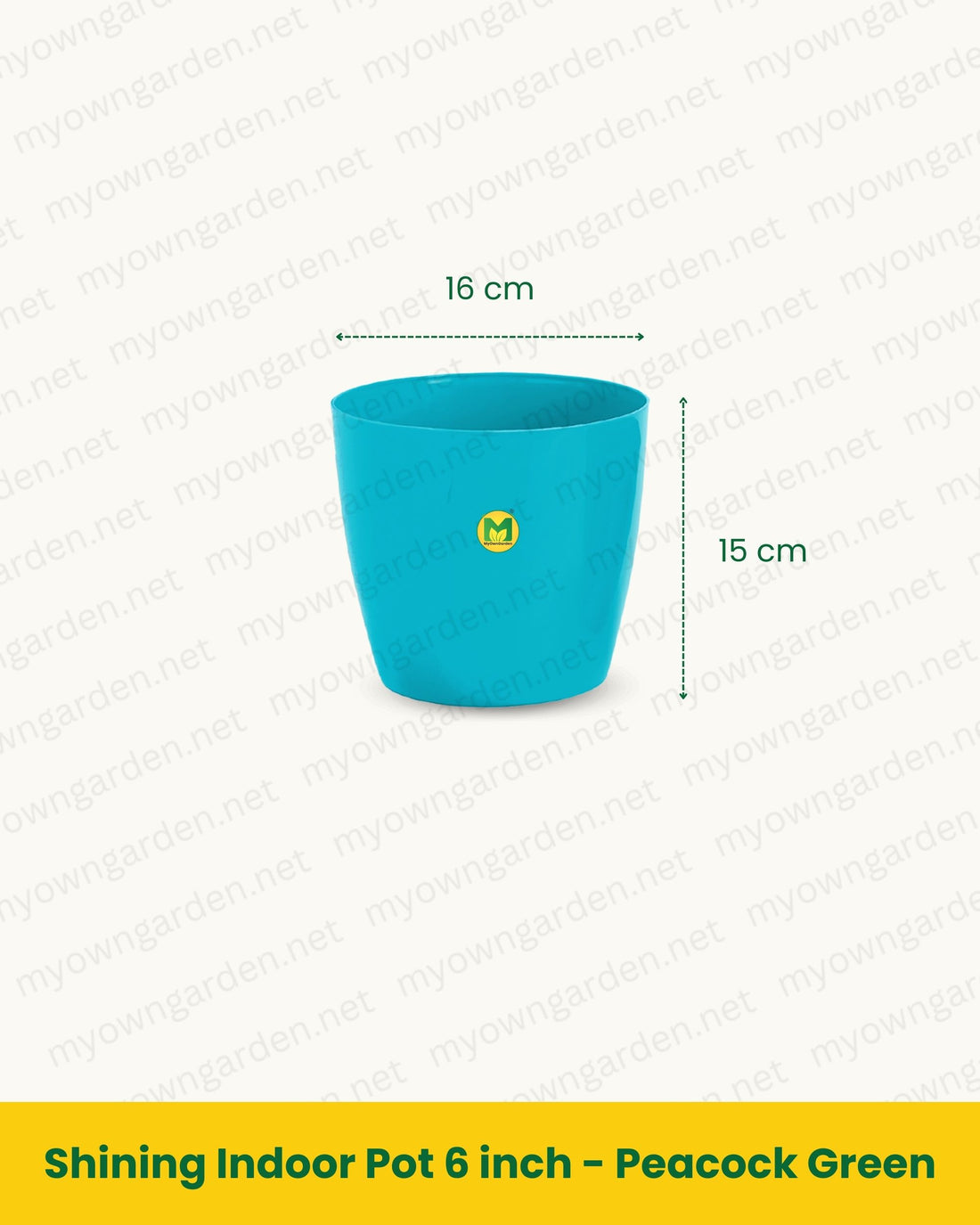 Shining Indoor Pot 6 inch - Peacock Green