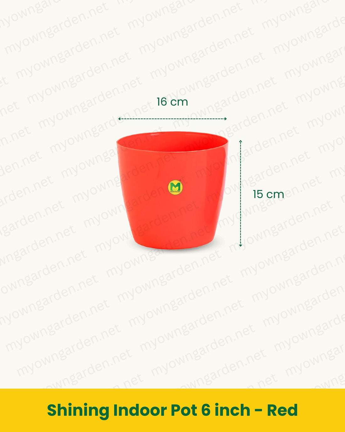 Shining Indoor Pot 6 inch - Red