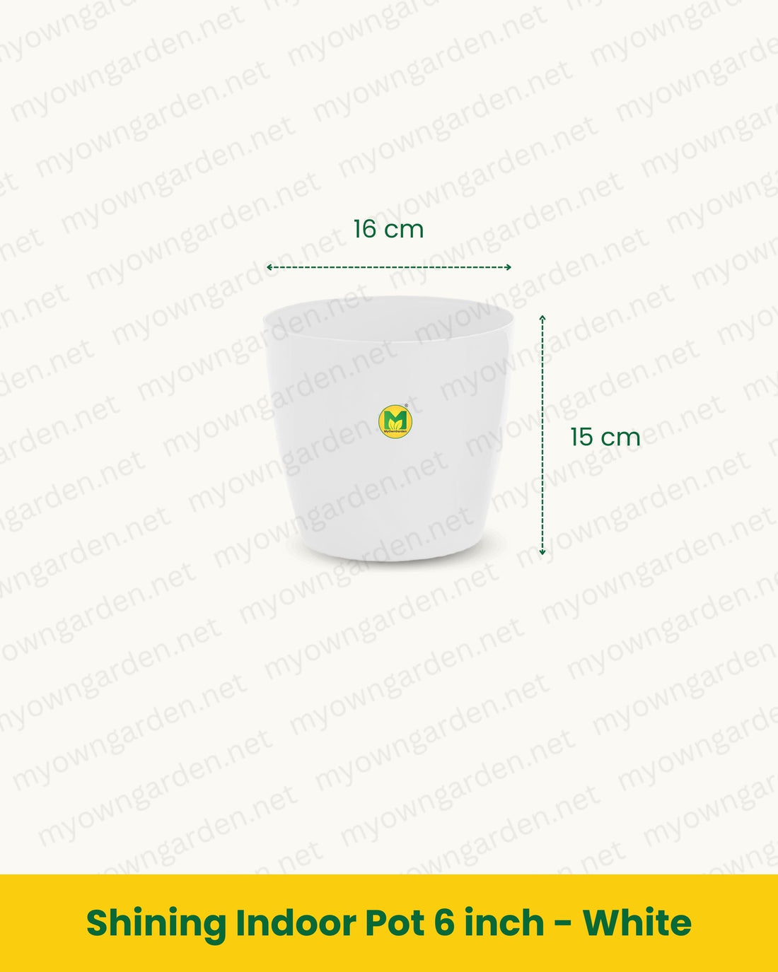Shining Indoor Pot 6 inch - White