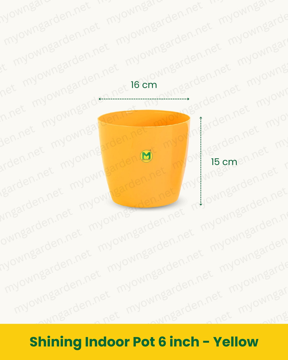 Shining Indoor Pot 6 inch - Yellow