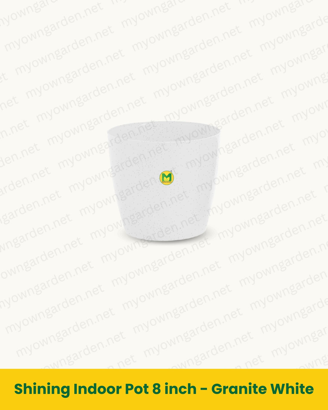 Shining Indoor Pot 8 inch - Granite White
