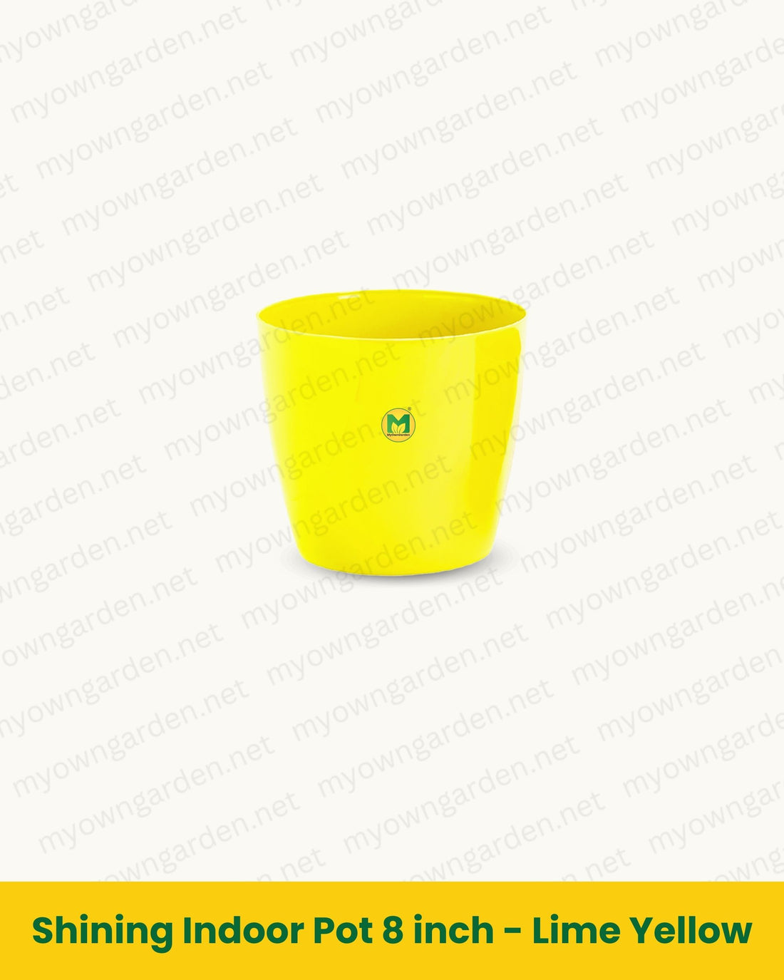 Shining Indoor Pot 8 inch - Lime Yellow
