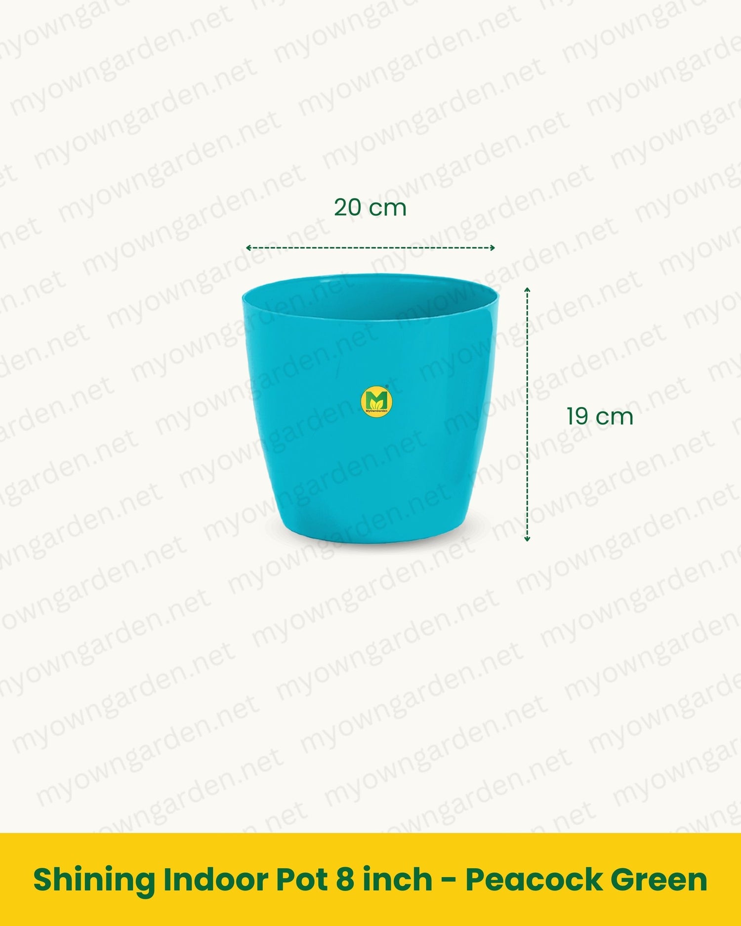 Shining Indoor Pot 8 inch - Peacock Green