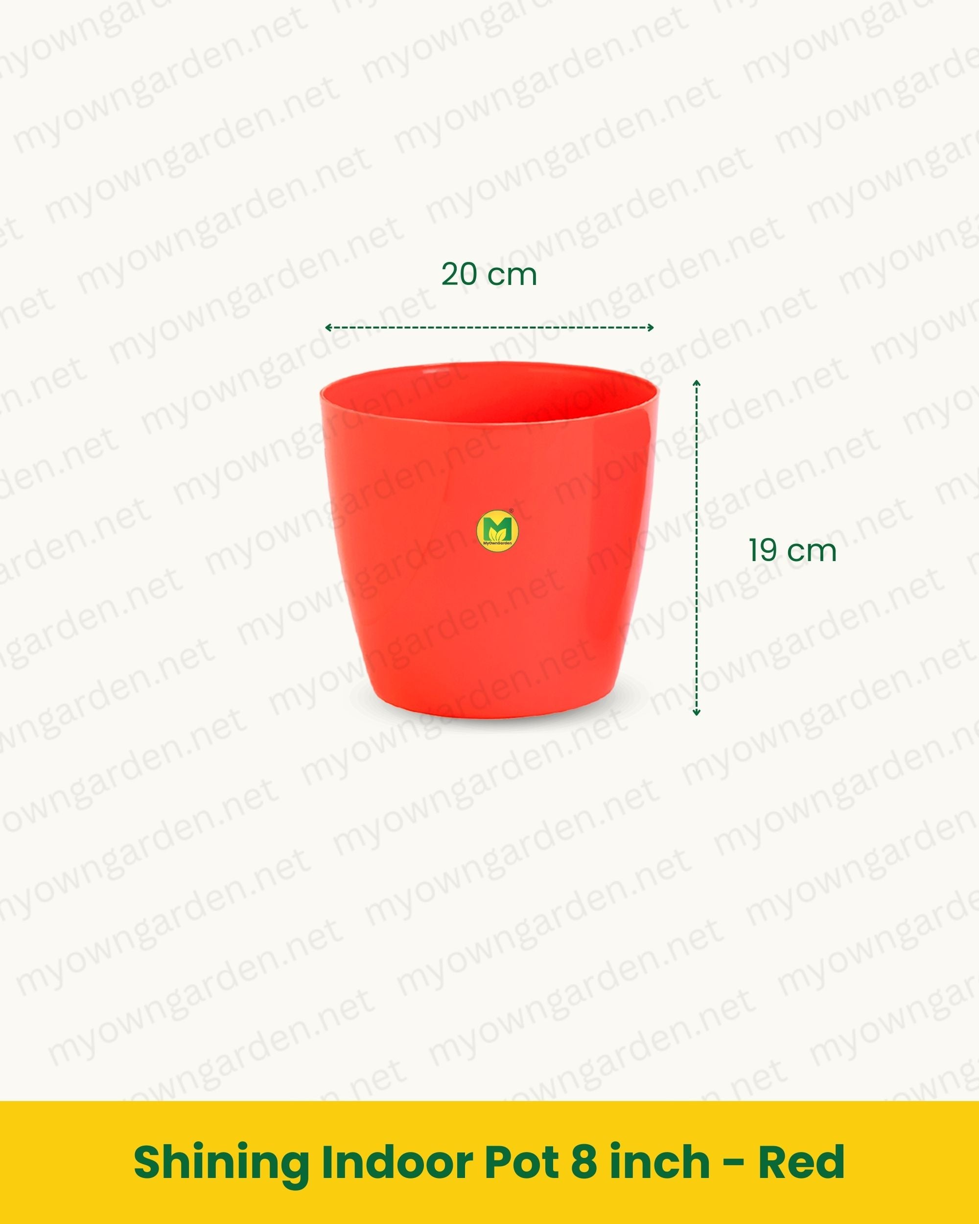 Shining Indoor Pot 8 inch - Red