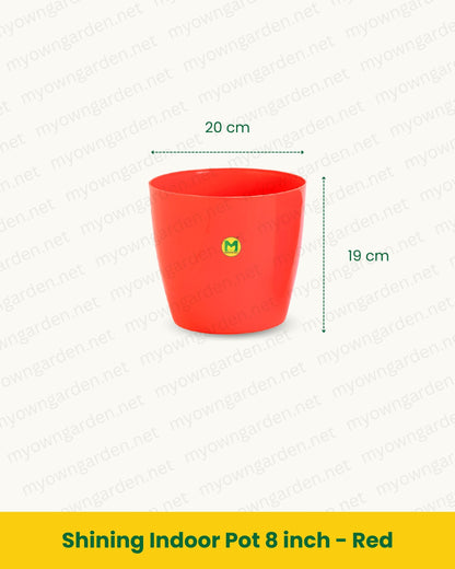 Shining Indoor Pot 8 inch - Red