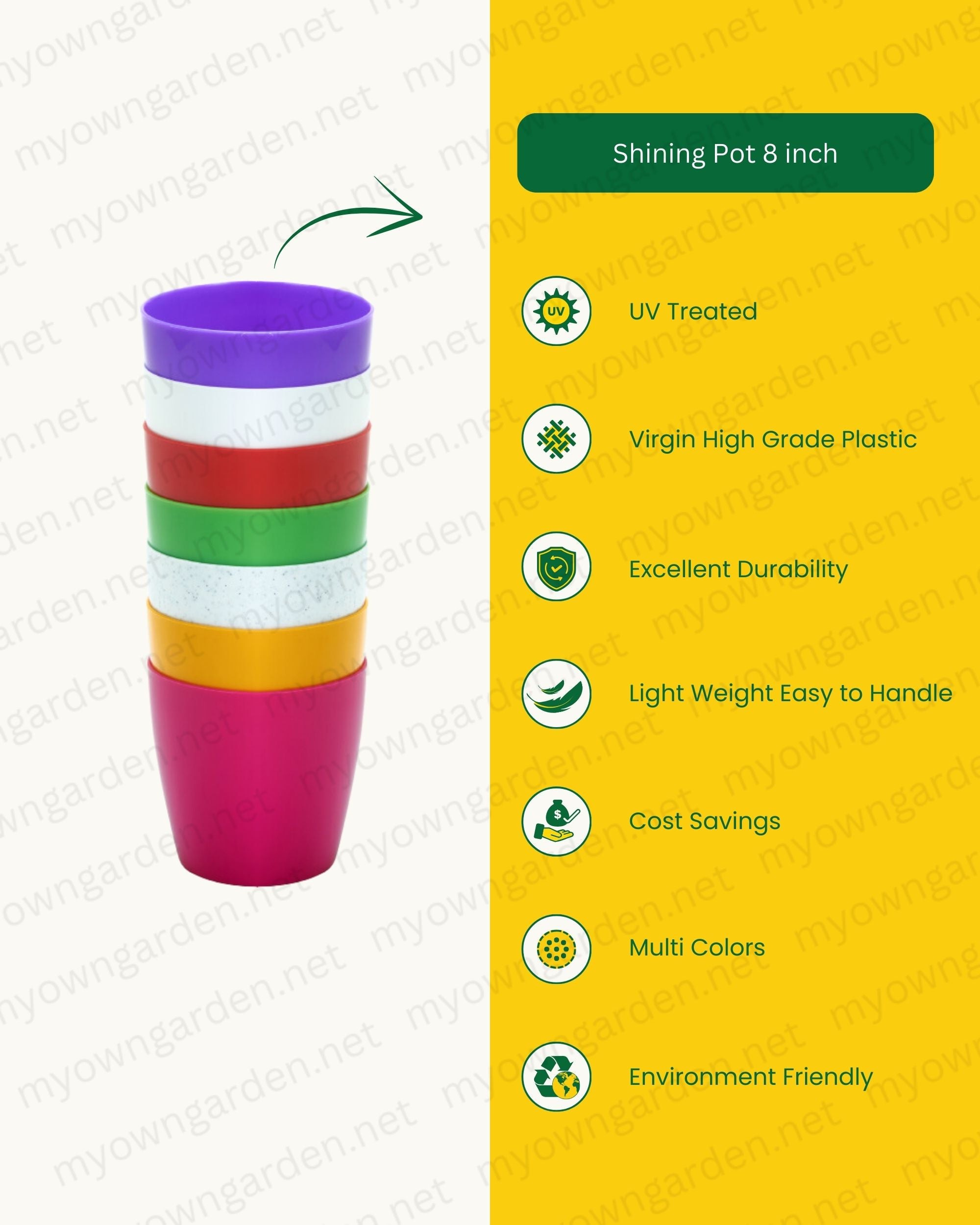 Shining Indoor Pot 8 inch - Red