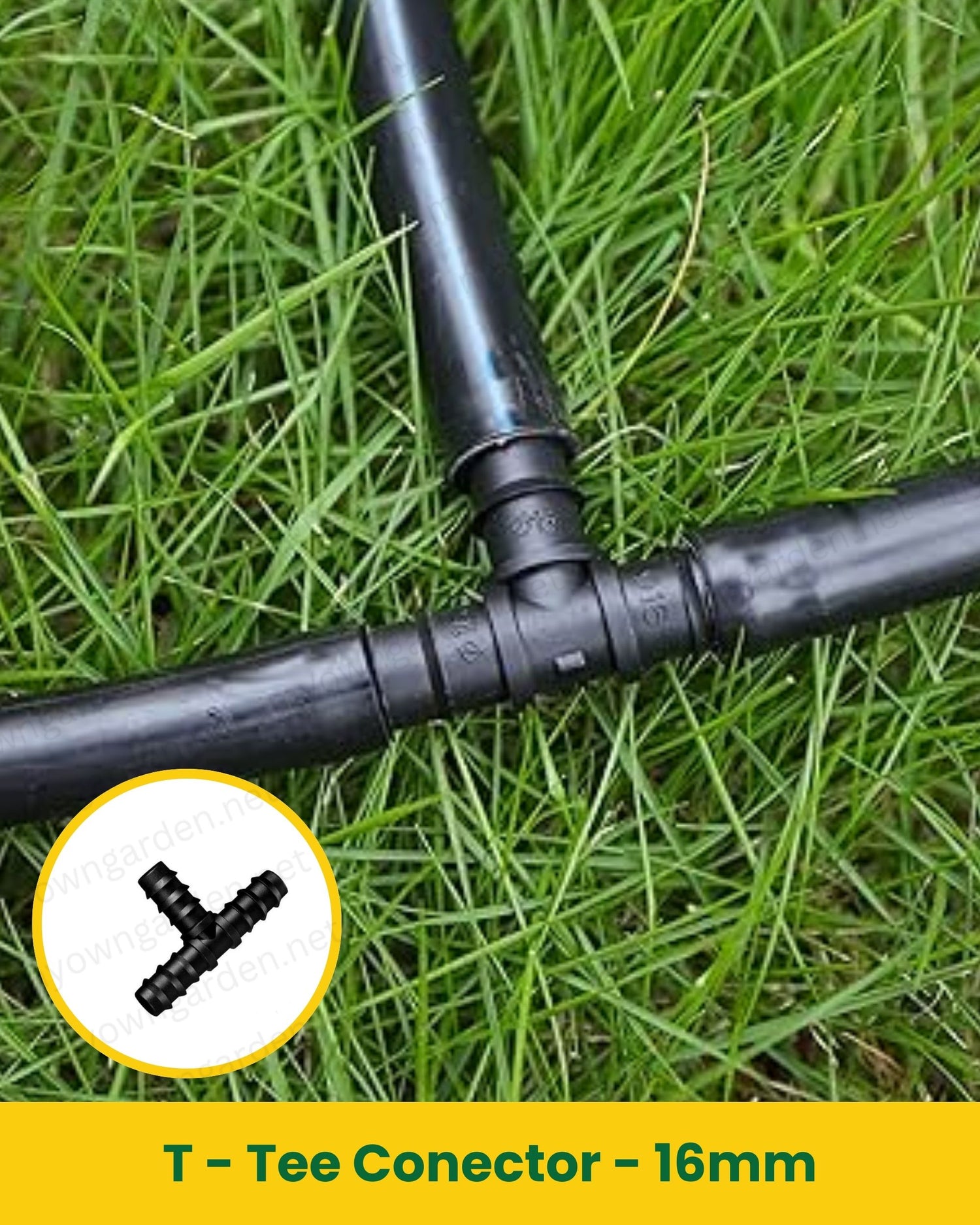 T-Tee Connector 16mm – Durable Drip Irrigation Pipe Fitting