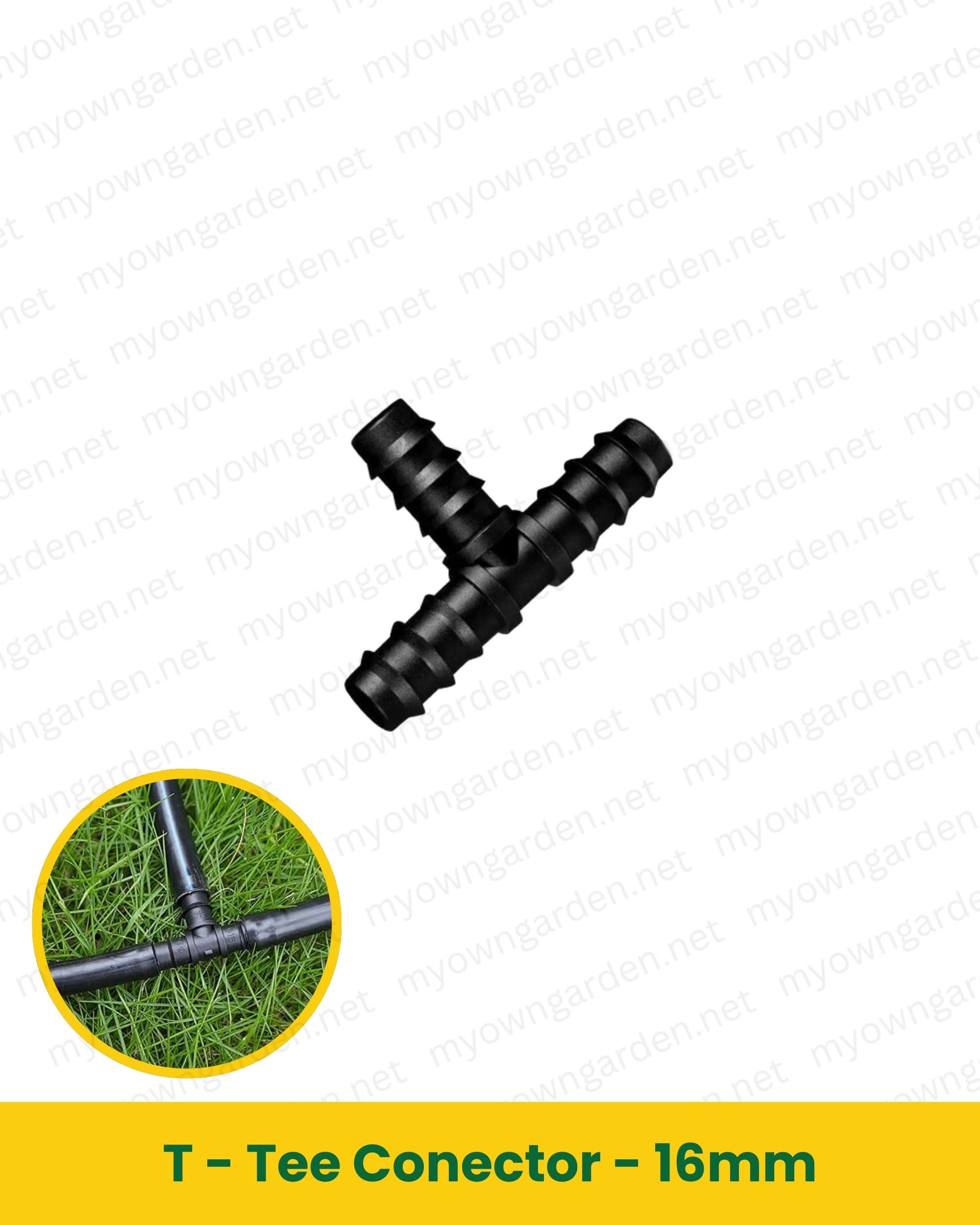 T-Tee Connector 16mm – Durable Drip Irrigation Pipe Fitting